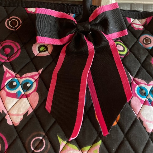 Quilted Owl Print lined Tote Bag - Picture 4 of 9